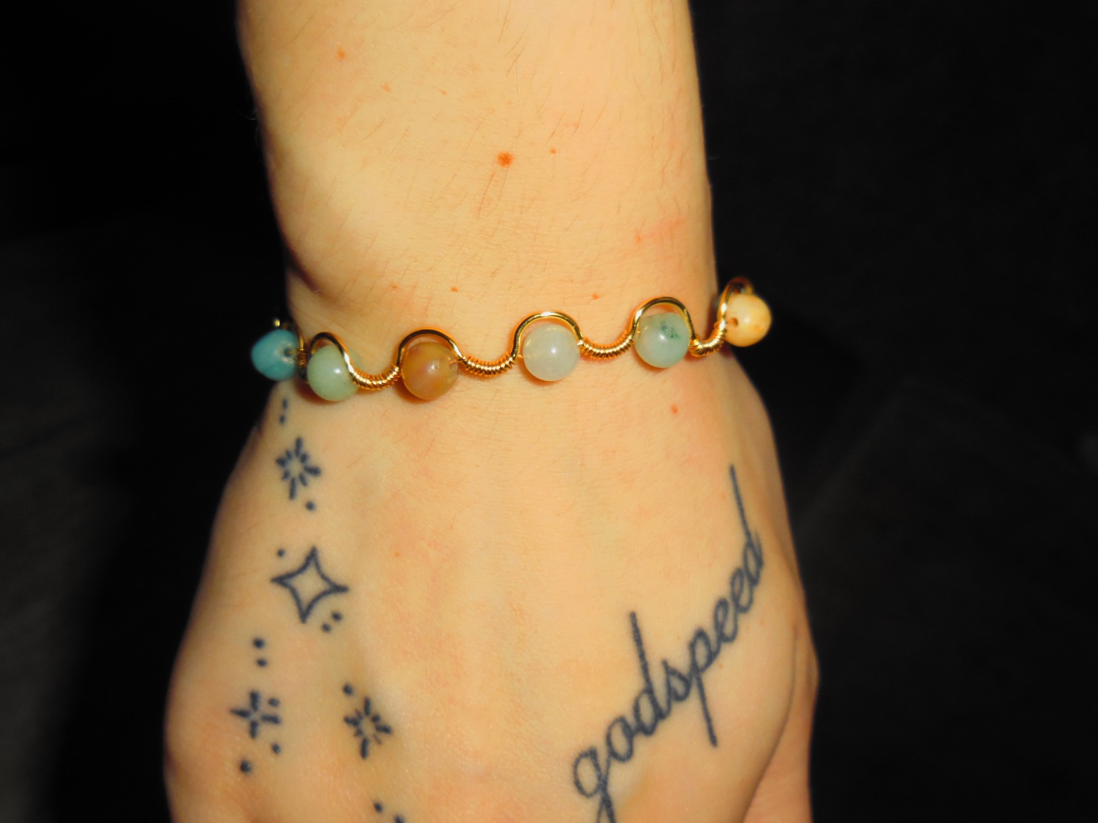 Wire Wrapped Amazonite Bracelet