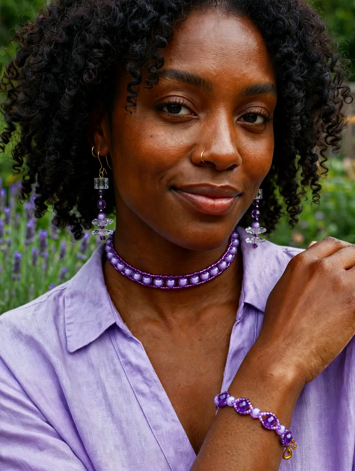 Lavender Dream Beaded Necklace Set