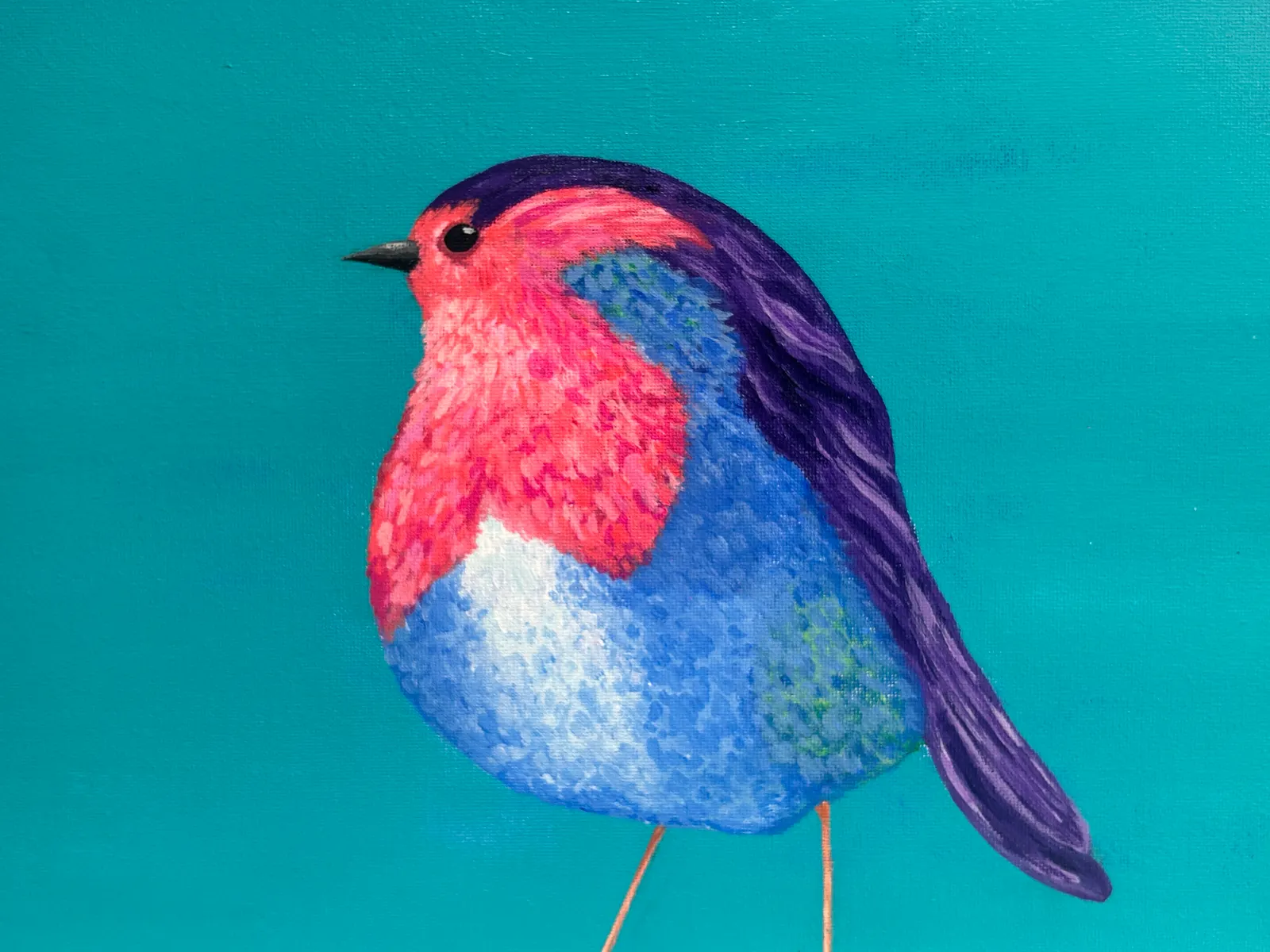 Fancy Robin Original Acrylic Painting