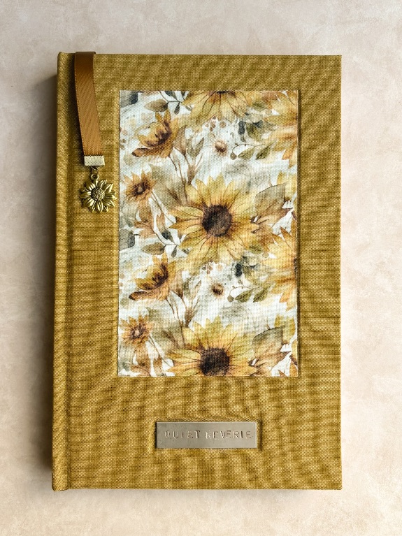 Sunflower Meadows Lined Journal | Mustard Yellow Chambray (5.75”x8.75”)