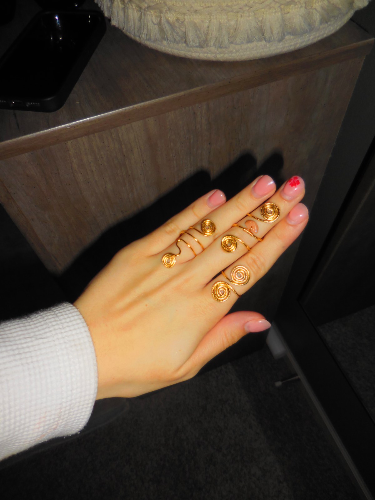 Gold Wire Wrapped Ring Trio