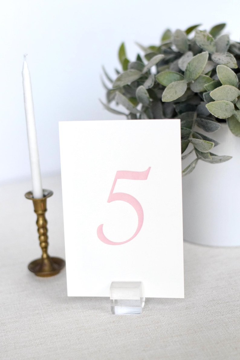 Vintage Blush Letterpress Table Numbers