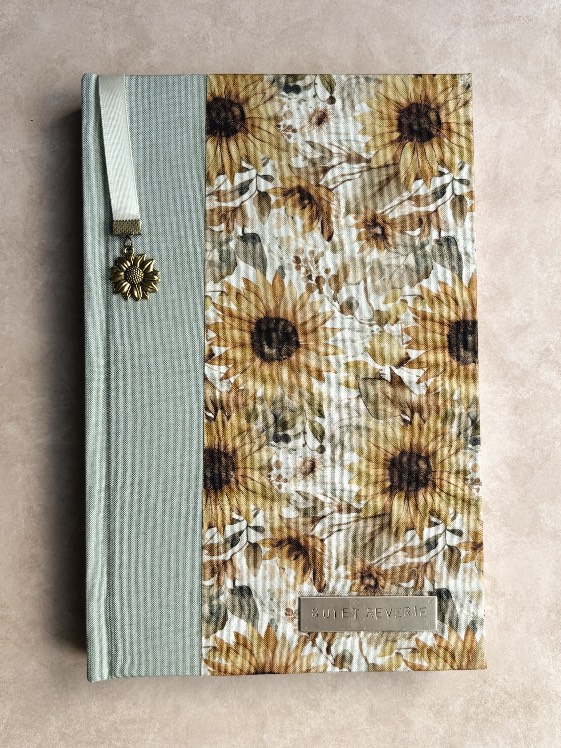 Sunflower Meadows Lined Journal | Sage Green Chambray (5.75”x8.75”)